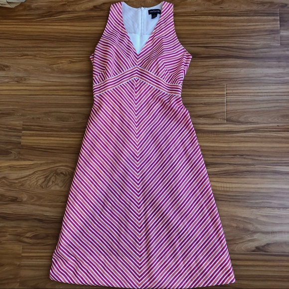 Ann Taylor fun diagonal stripe summer dress sz 2 - Picture 1 of 5